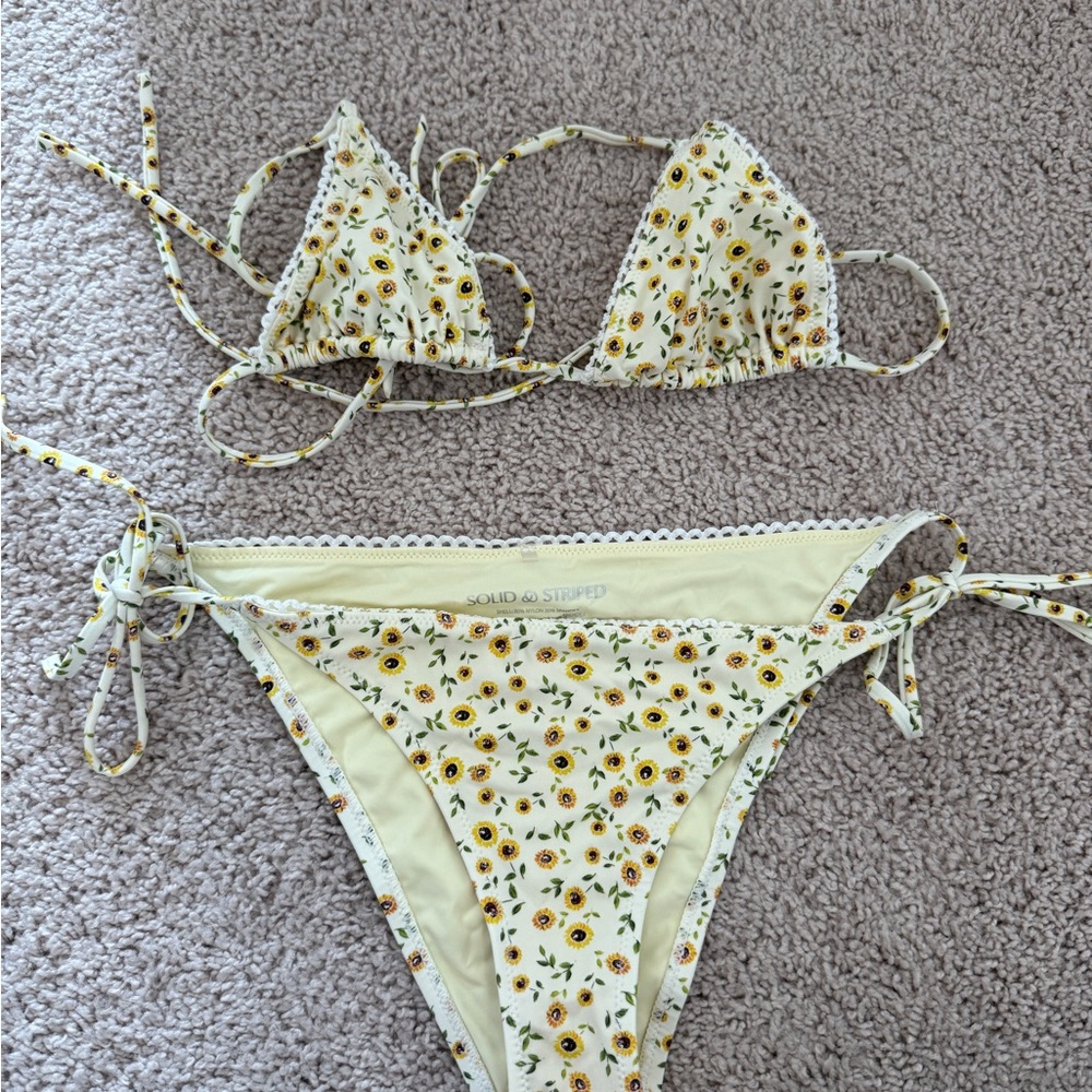 SOLID & STRIPED Yellow Floral Bikini